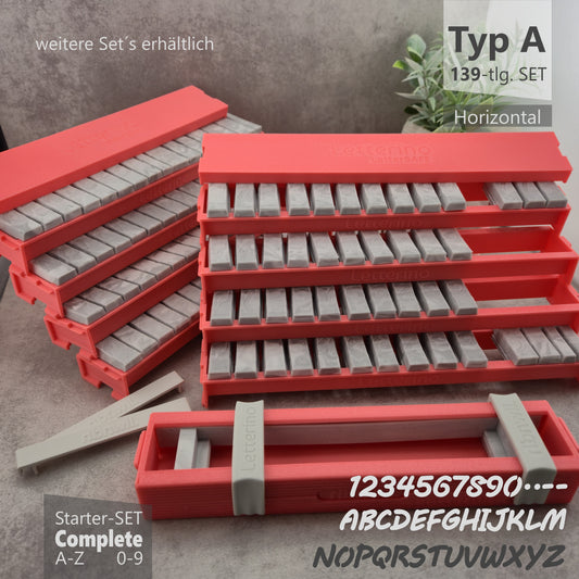 Letterino · Starter-Set · Complete · Typ B · Horizontal · A-Z + 0-9