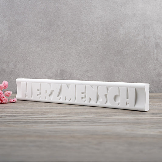 Silikon Gießform Klötzchen "Herzmensch" 16cmx2,2cmx0,8cm