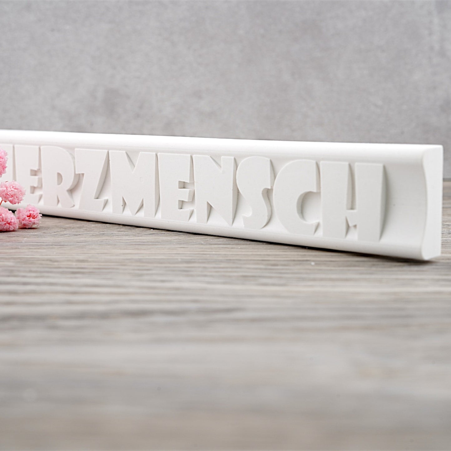 Silikon Gießform Klötzchen "Herzmensch" 16cmx2,2cmx0,8cm