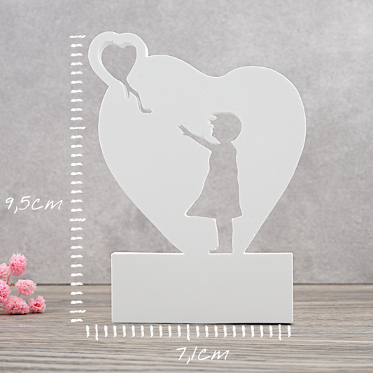 Silikon Gießform Einschieber Mädchen mit Luftballon