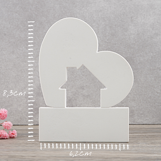 Silikon Gießform Einschieber Herz/Haus