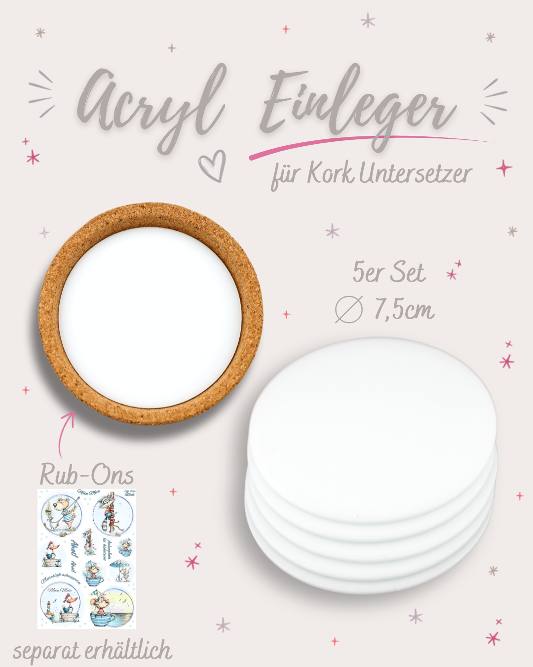 Acryl Einleger 5er Set