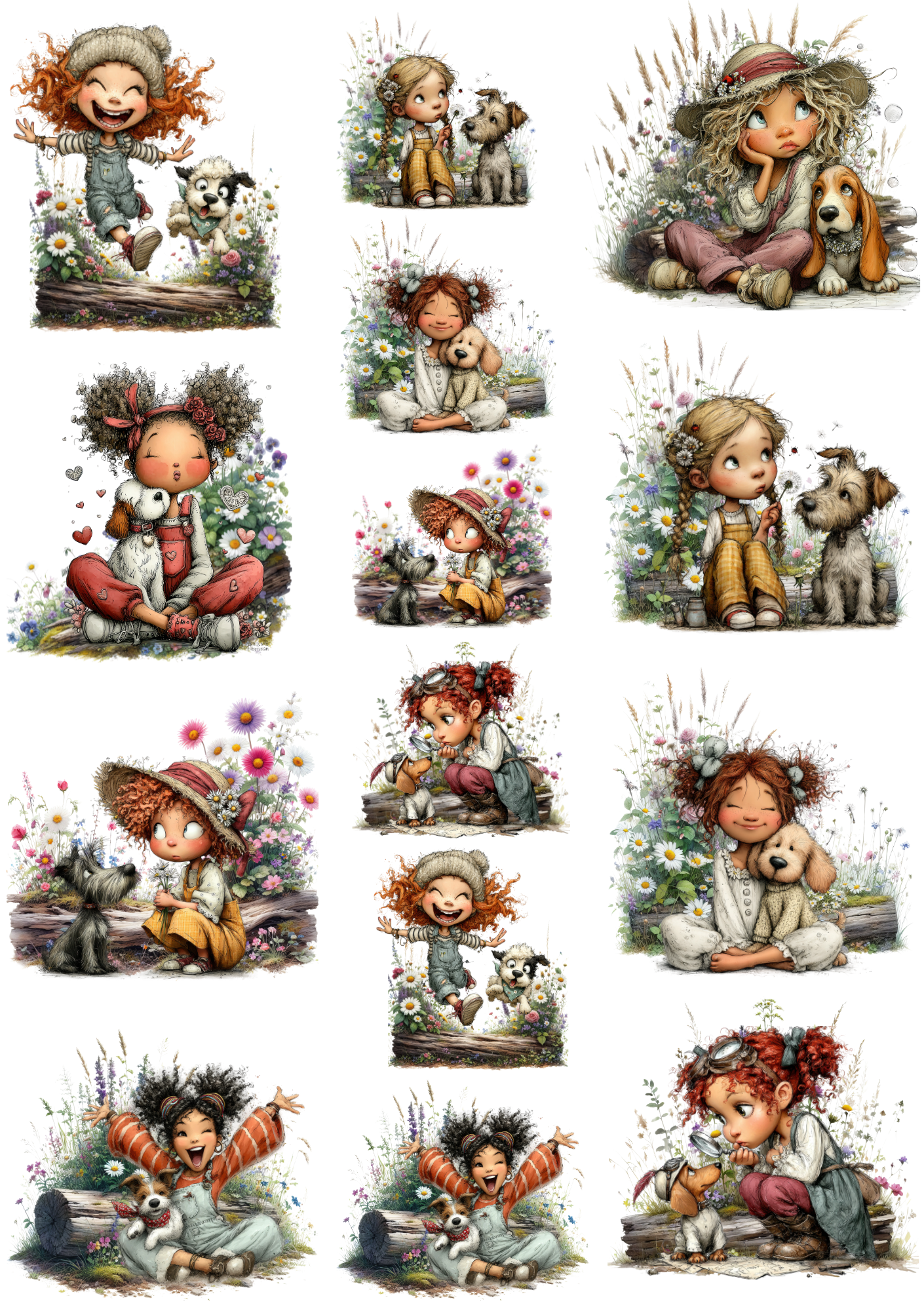Rub On randlos •Wildflower Buddies• A5 Bogen