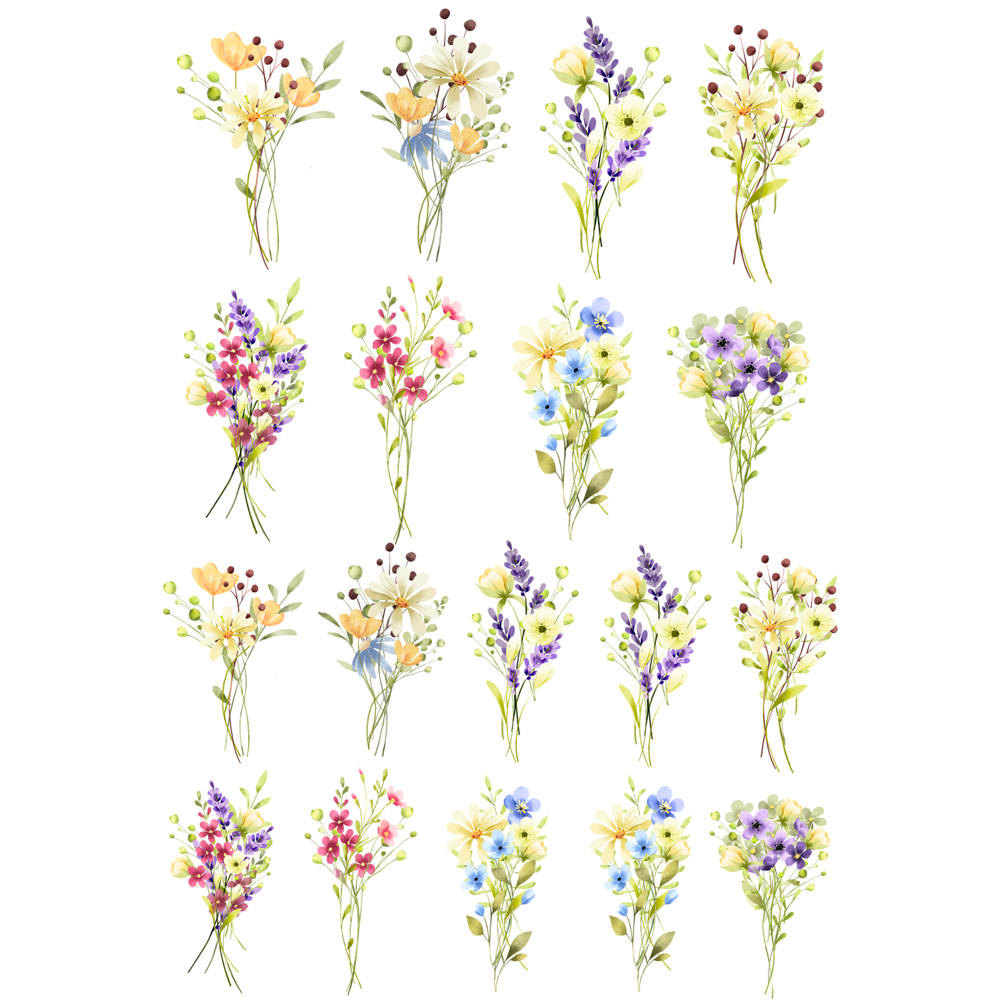 Rub On randlos •Wildblumen• A5 Bogen