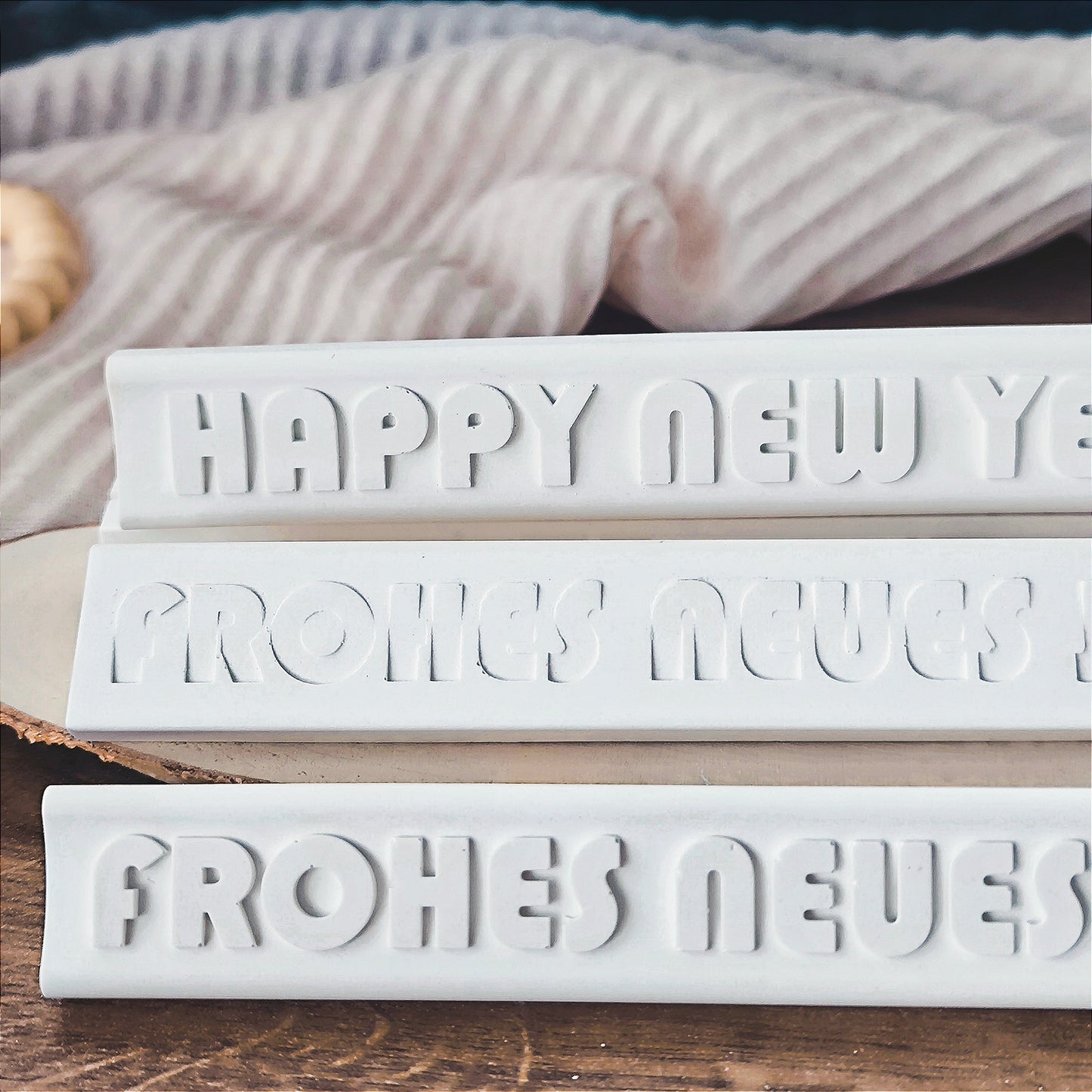 Silikon Gießform Klötzchen Happy New Year