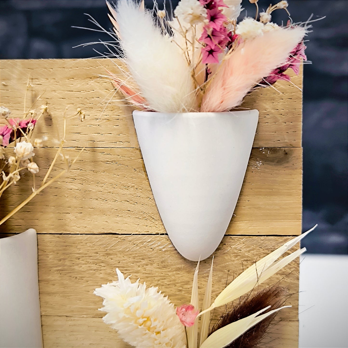 Silikon-Gießform halbe Vase "klein" mit Öffnung für Trockenblumen