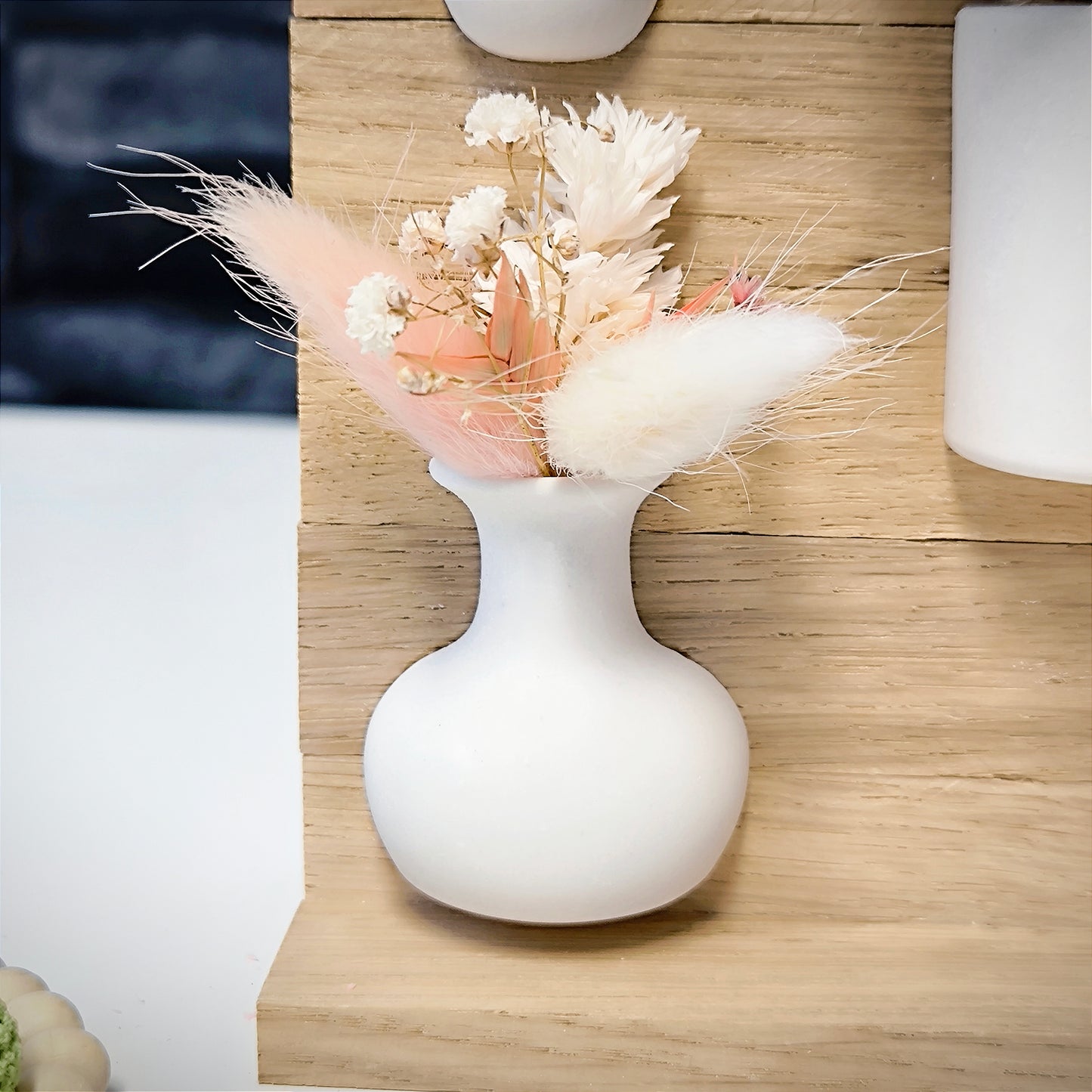 Silikon-Gießform halbe Vase "klein" mit Öffnung für Trockenblumen