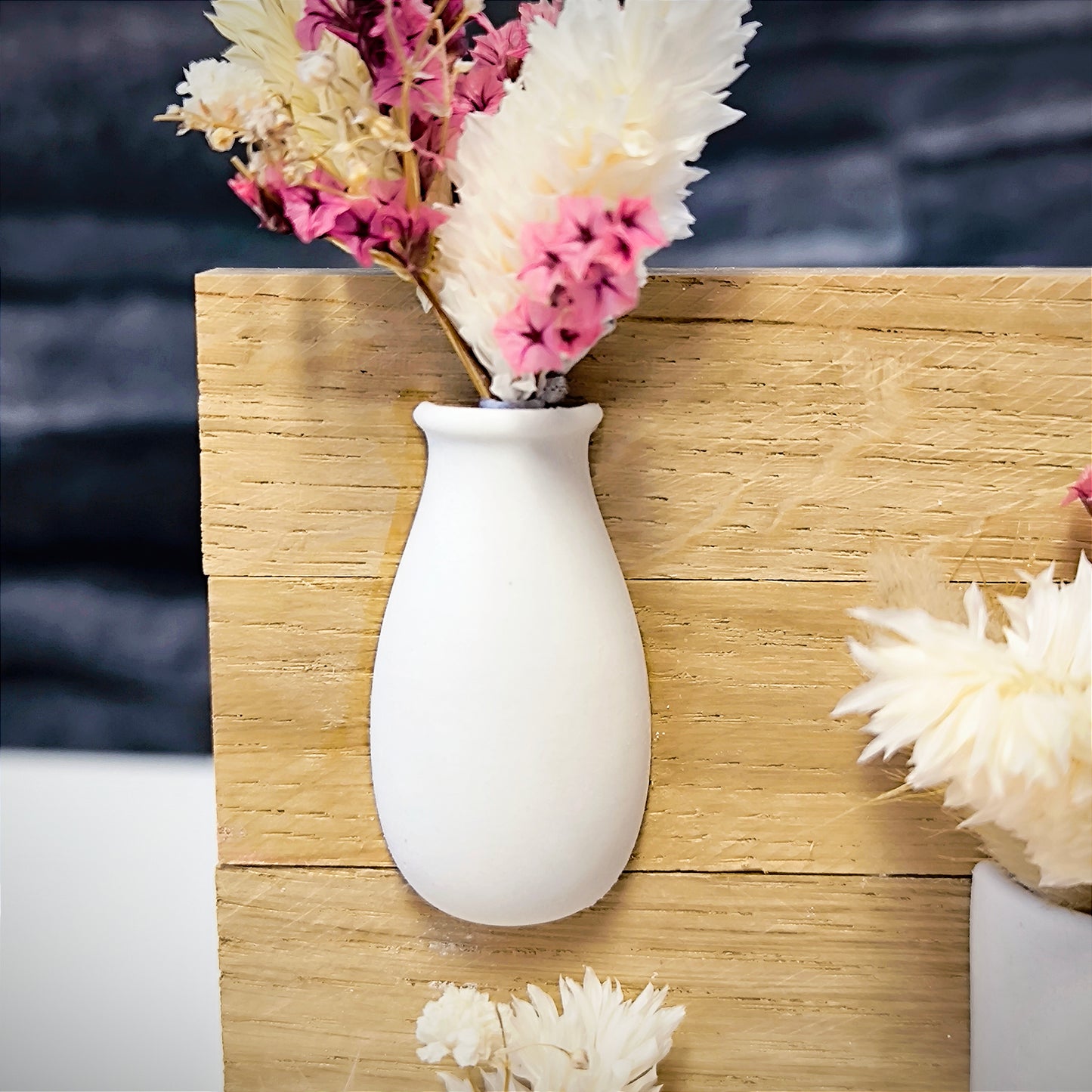 Silikon-Gießform halbe Vase "klein" mit Öffnung für Trockenblumen