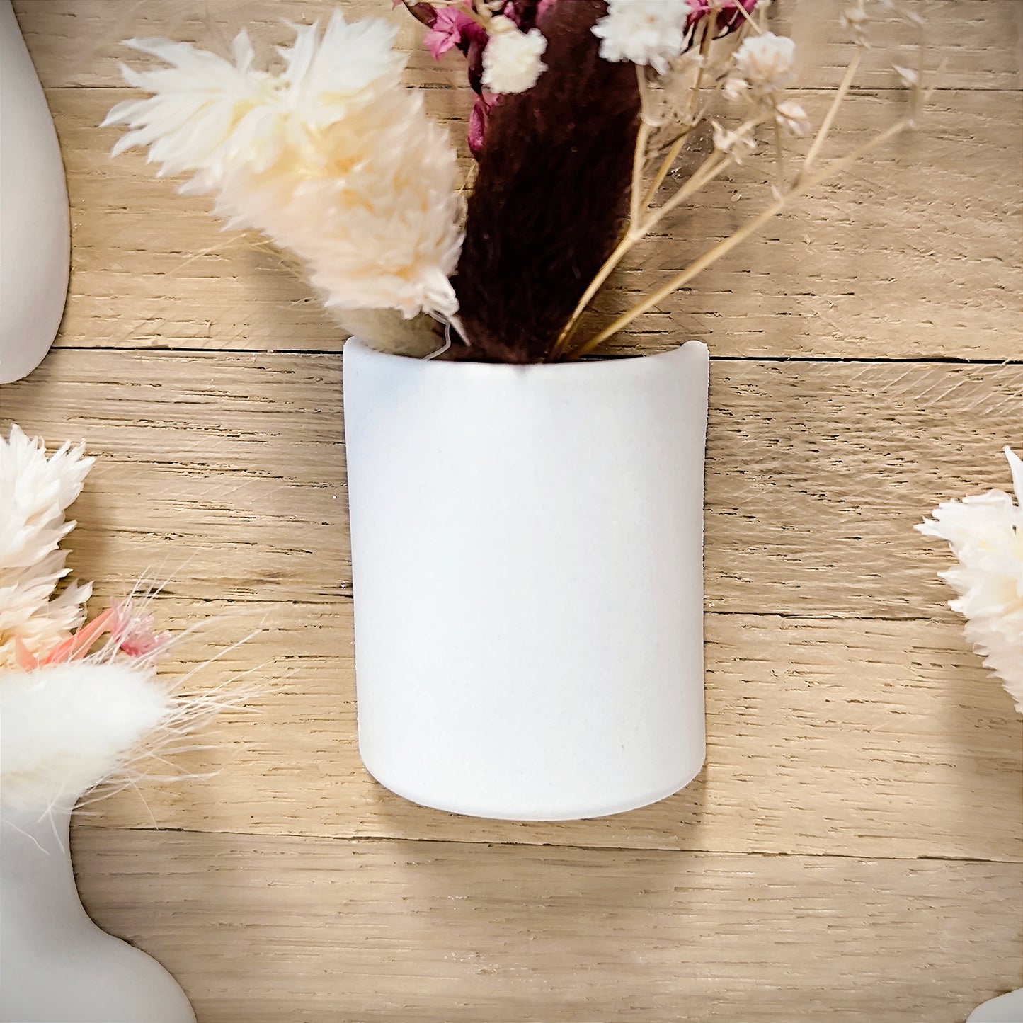 Silikon-Gießform halbe Vase "klein" mit Öffnung für Trockenblumen