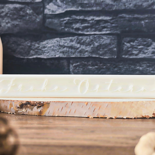 Silikon Gießform Klötzchen "Frohe Ostern filigran"