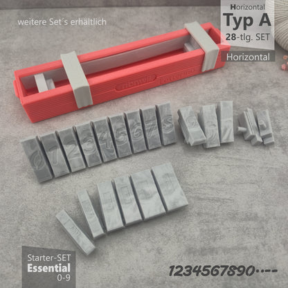 Letterino · Starter-Set · Essential · Typ A · Horizontal · 0-9