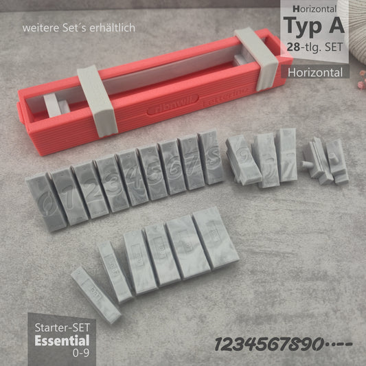 Letterino · Starter-Set · Essential · Typ A · Horizontal · 0-9