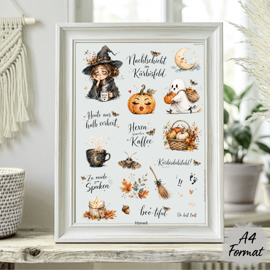 Rub On randlos •Freches Halloween• A4 Bogen