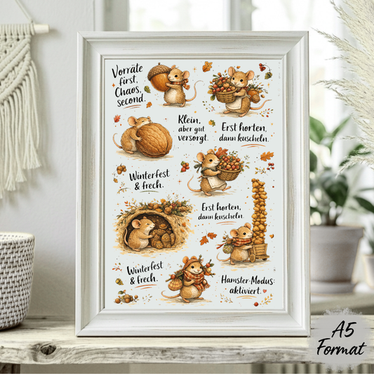 Rub On randlos •Hamster Modus• A5 Bogen