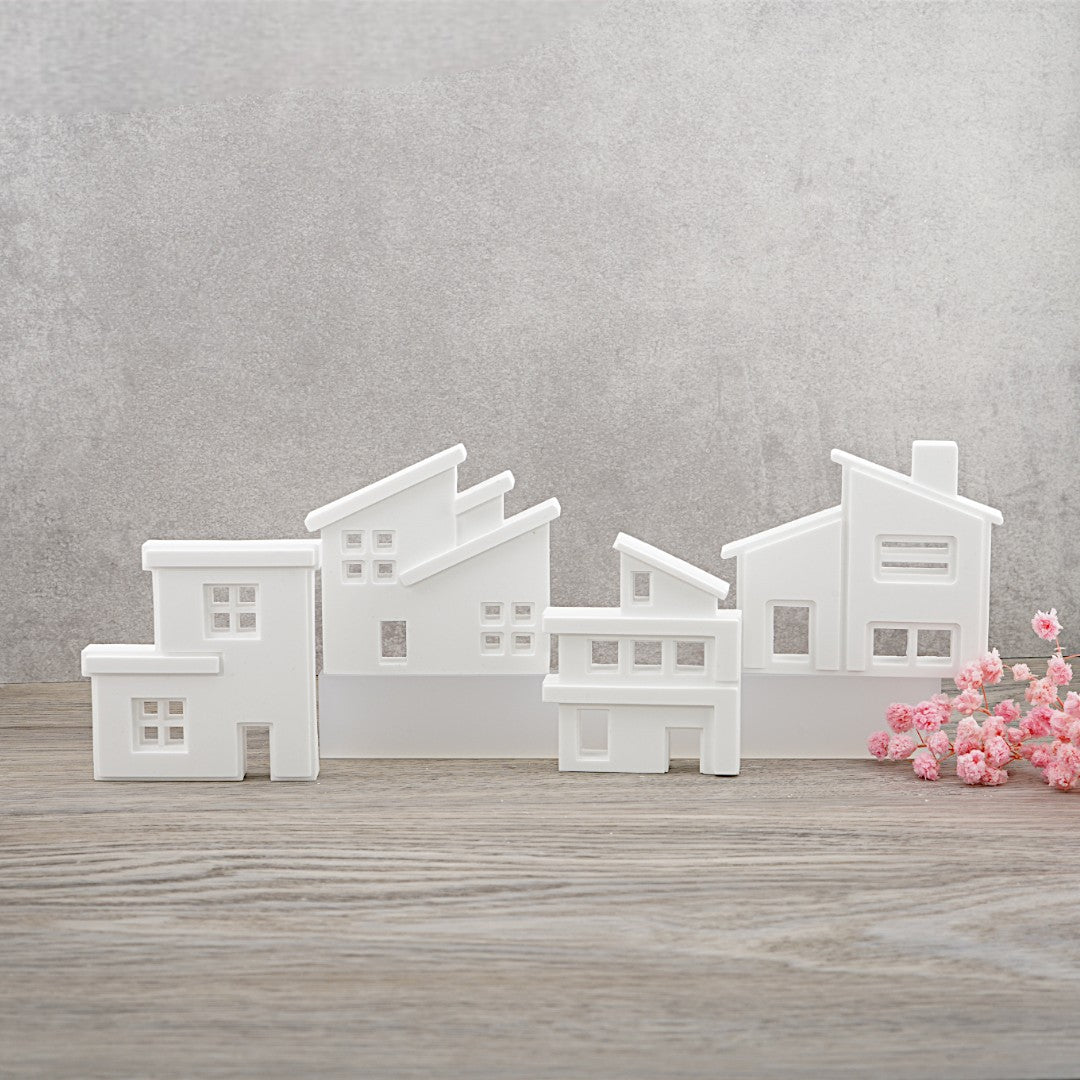 Silikon Gießform moderne 4er Häuser