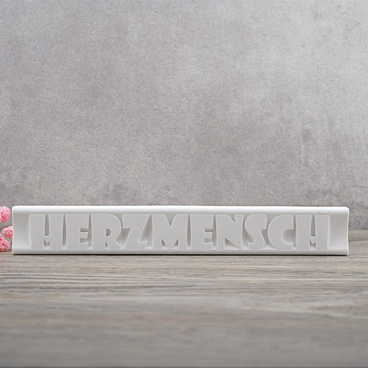 Silikon Gießform Klötzchen "Herzmensch" 16cmx2,2cmx0,8cm