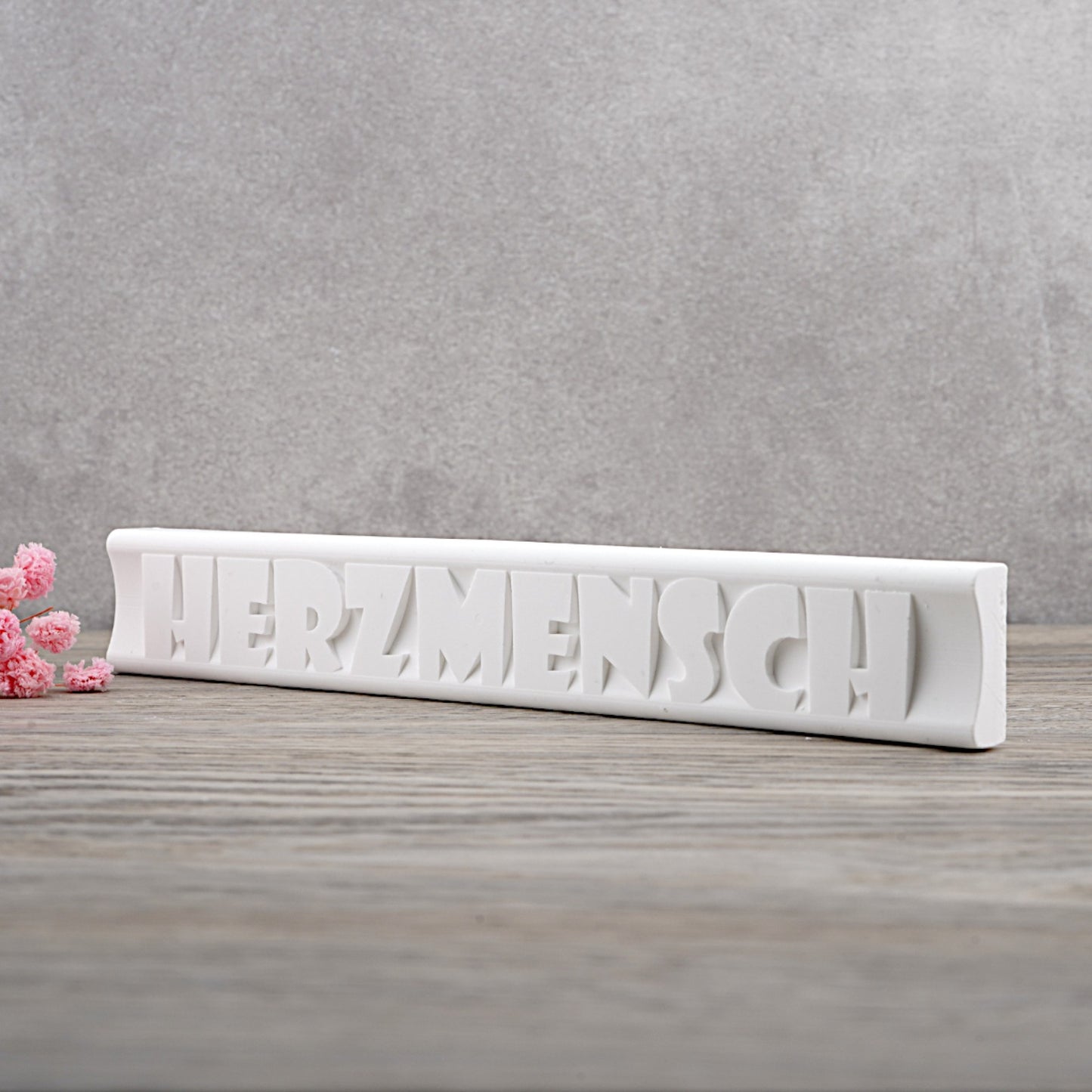 Silikon Gießform Klötzchen "Herzmensch" 16cmx2,2cmx0,8cm