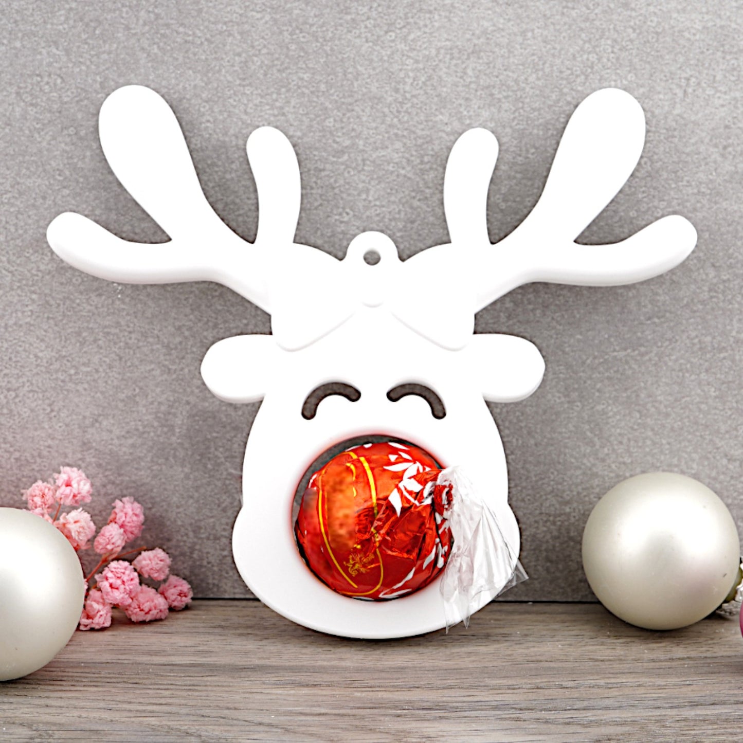 Silikon-Gießform Elch mit Schleife für Rocher, Lindt Kugel