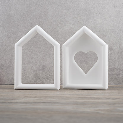 Silikon Gießform Herz-Haus 2in1