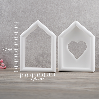 Silikon Gießform Herz-Haus 2in1