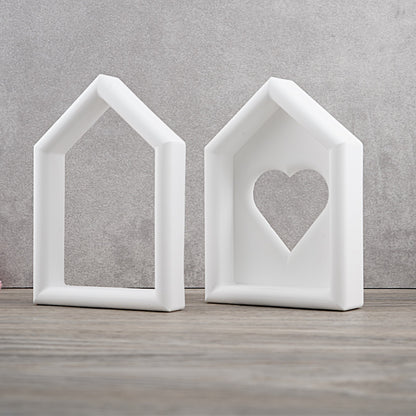 Silikon Gießform Herz-Haus 2in1