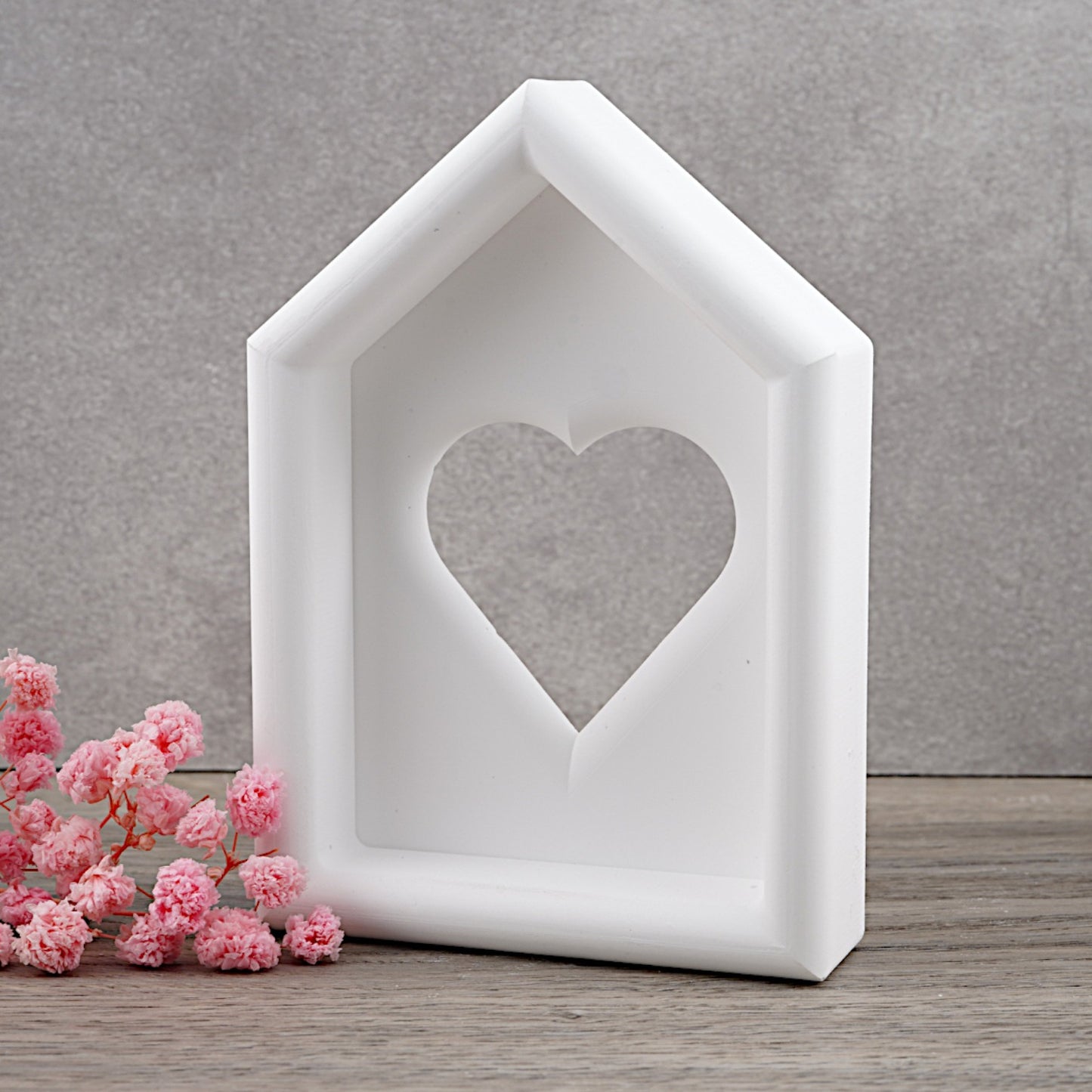 Silikon Gießform Herz-Haus 2in1