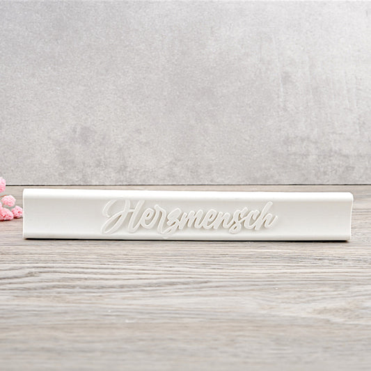 Silikon Gießform Klötzchen "Herzmensch filigran" 16cmx2,2cmx0,8cm