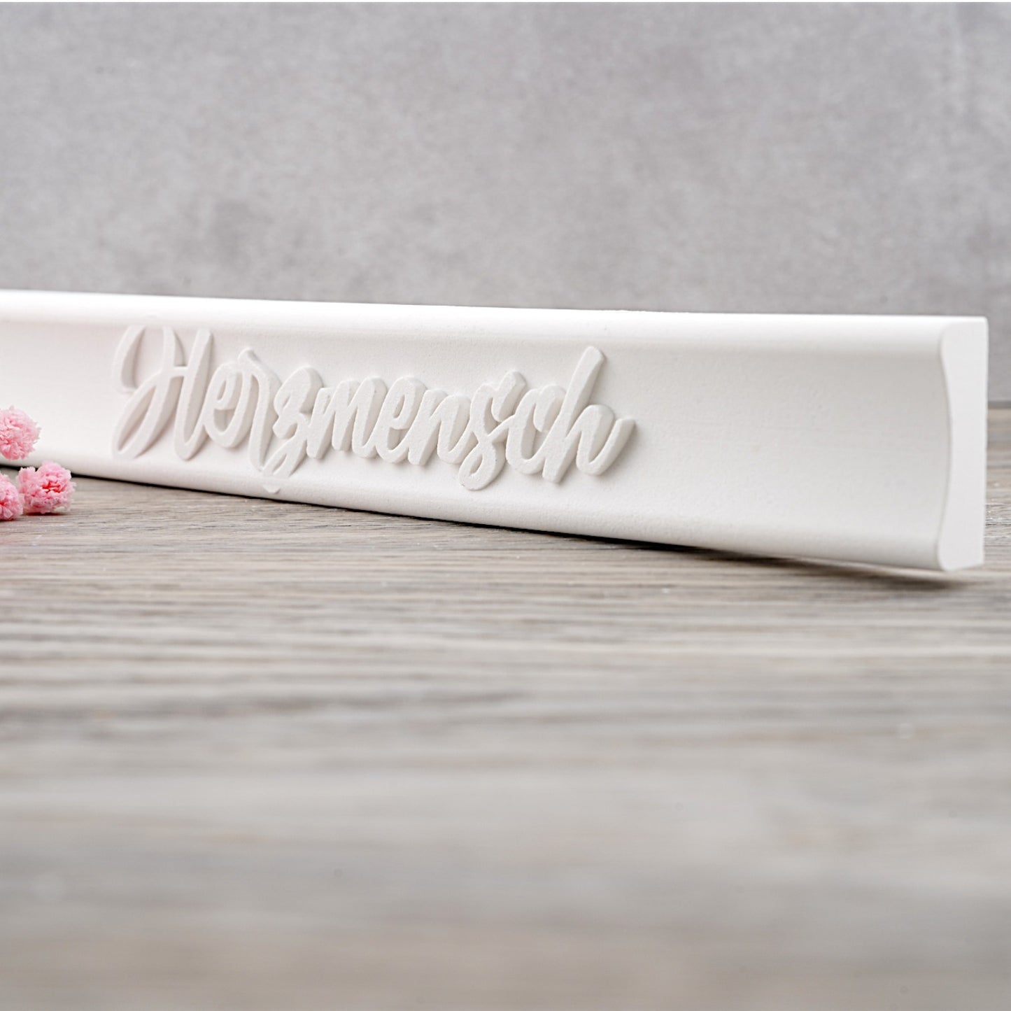 Silikon Gießform Klötzchen "Herzmensch filigran" 16cmx2,2cmx0,8cm