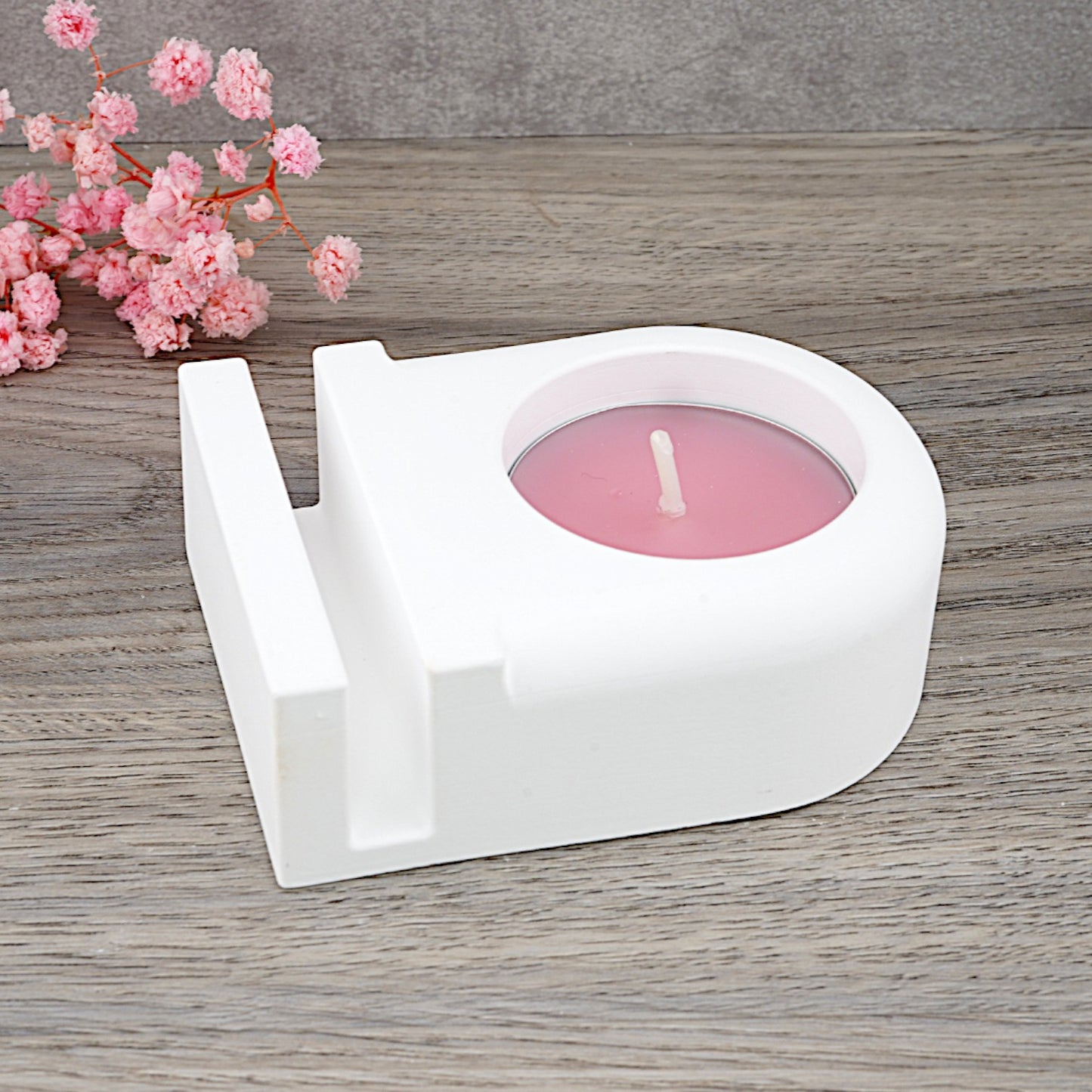 Teelichthalter mit Einschiebeöffnung klein Silikon Gießform