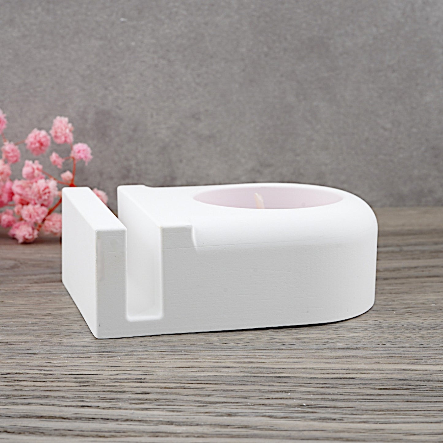 Teelichthalter mit Einschiebeöffnung klein Silikon Gießform