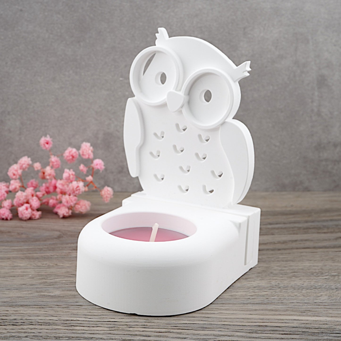 Teelichthalter mit Einschiebeöffnung klein Silikon Gießform