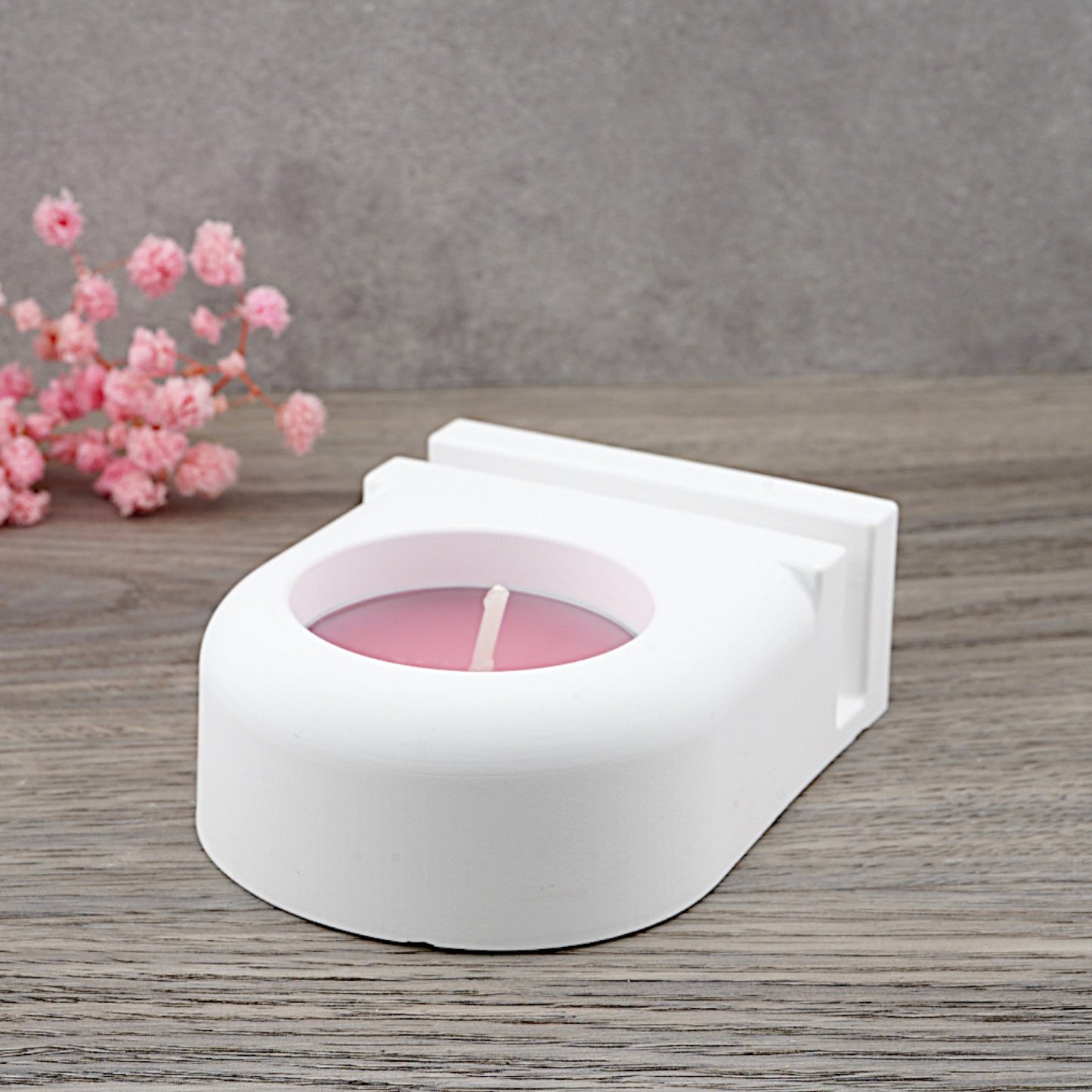 Teelichthalter mit Einschiebeöffnung klein Silikon Gießform