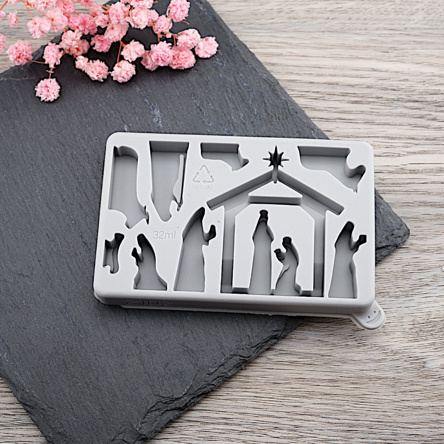 Silikon Gießform Mini Krippe/ EC- Karten Format