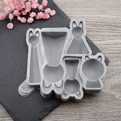 Silikon Gießform Katzenfamilie