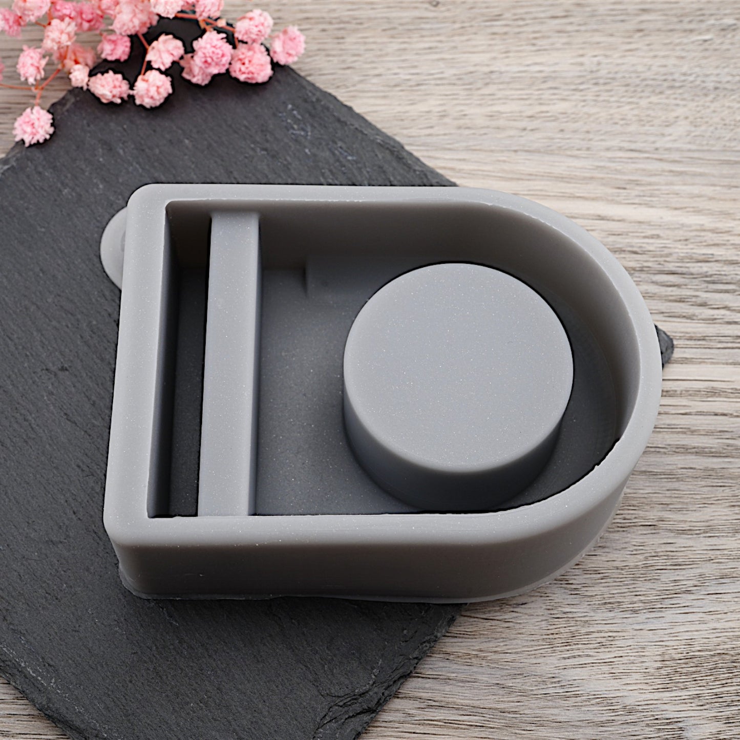 Teelichthalter mit Einschiebeöffnung klein Silikon Gießform