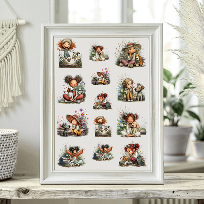 Rub On randlos •Wildflower Buddies• A5 Bogen