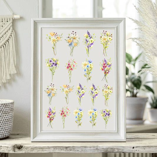 Rub On randlos •Wildblumen• A5 Bogen