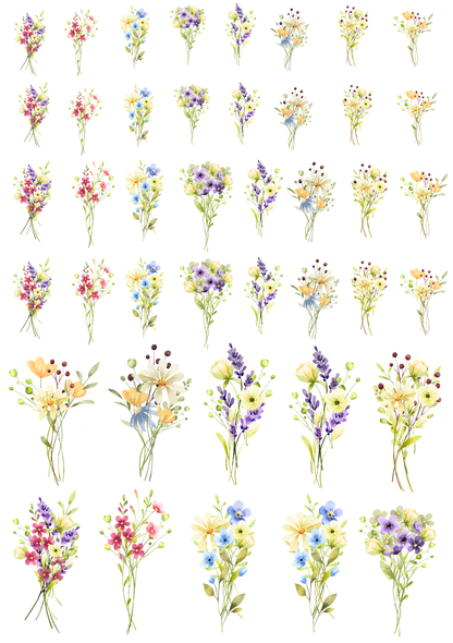 Rub On randlos •Wildblumen• A5 Bogen