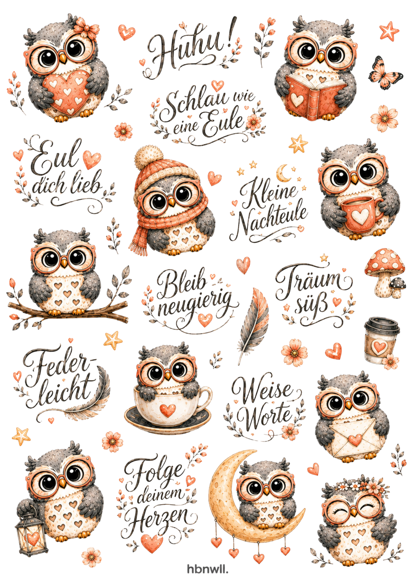 Rub On randlos •Eulige Mutmacher• A4 Bogen