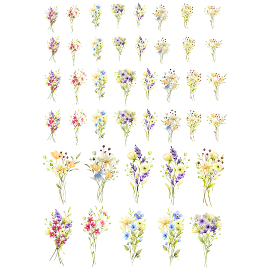 Rub On randlos •Wildblumen• A5 Bogen