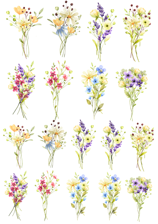 Rub On randlos •Wildblumen• A5 Bogen