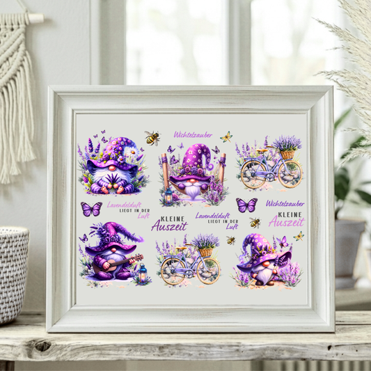Rub On randlos •Lavendel Wichtel 1• A5 Bogen