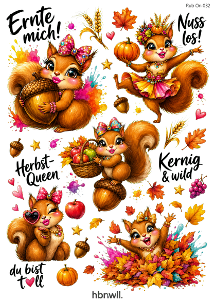 Rub On randlos •Herbst Queen• A5 Bogen