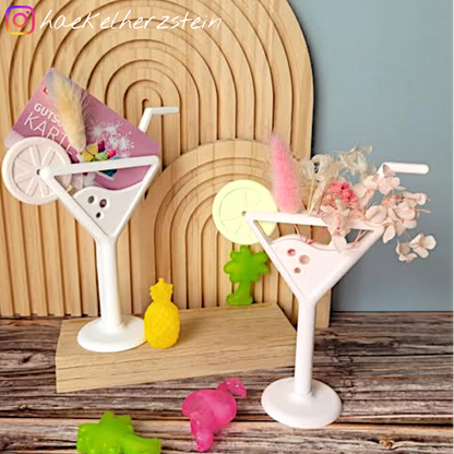 Silikon-Gießform Gutschein/Cocktail Glas Geldgeschenk