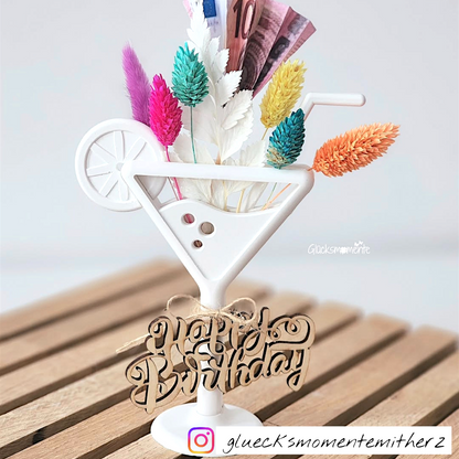 Silikon-Gießform Gutschein/Cocktail Glas Geldgeschenk