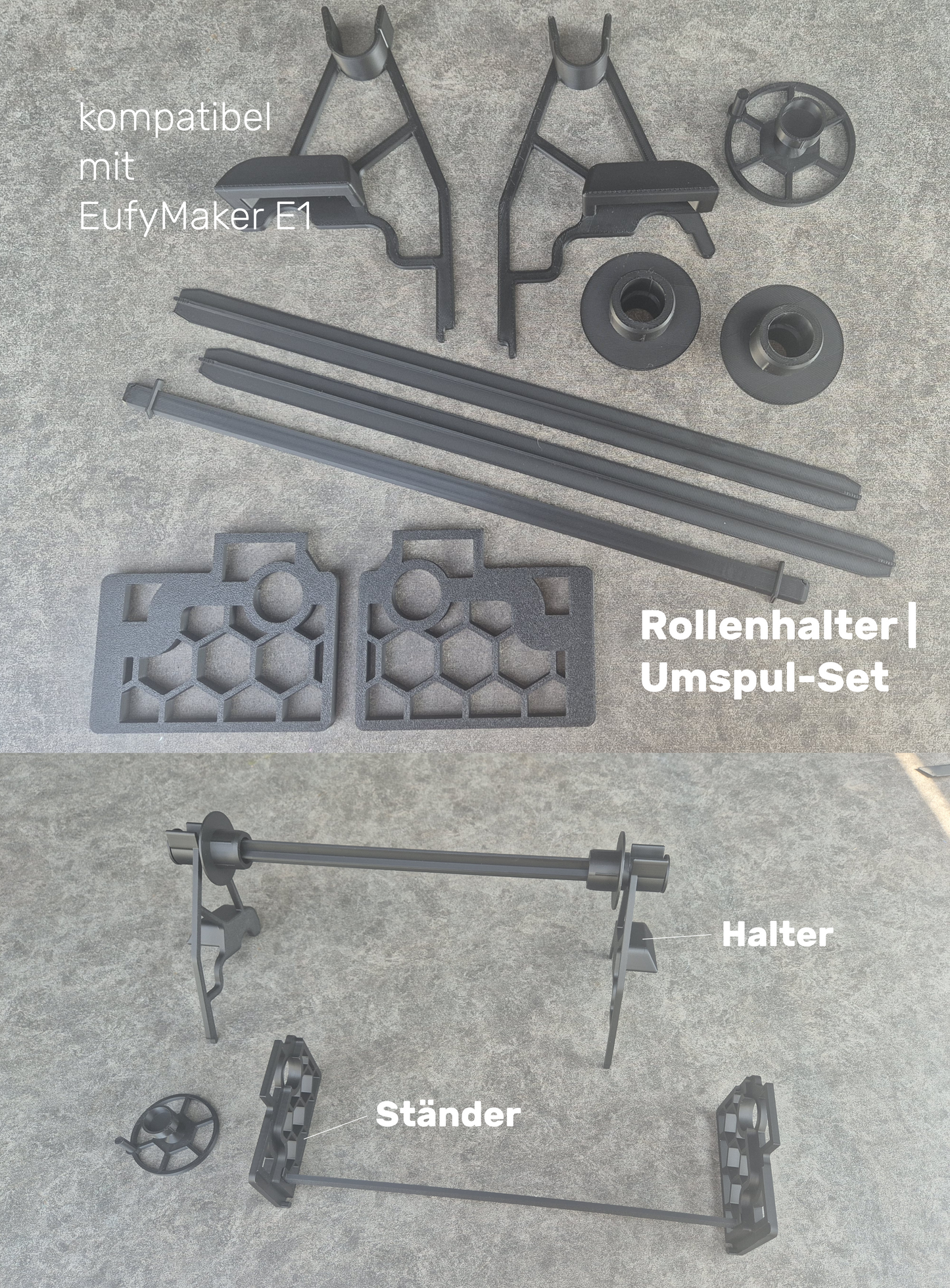 3-in-1 Rollensystem – Umspulen, Adapter, Halterung für Laminierfolien-Großrollen