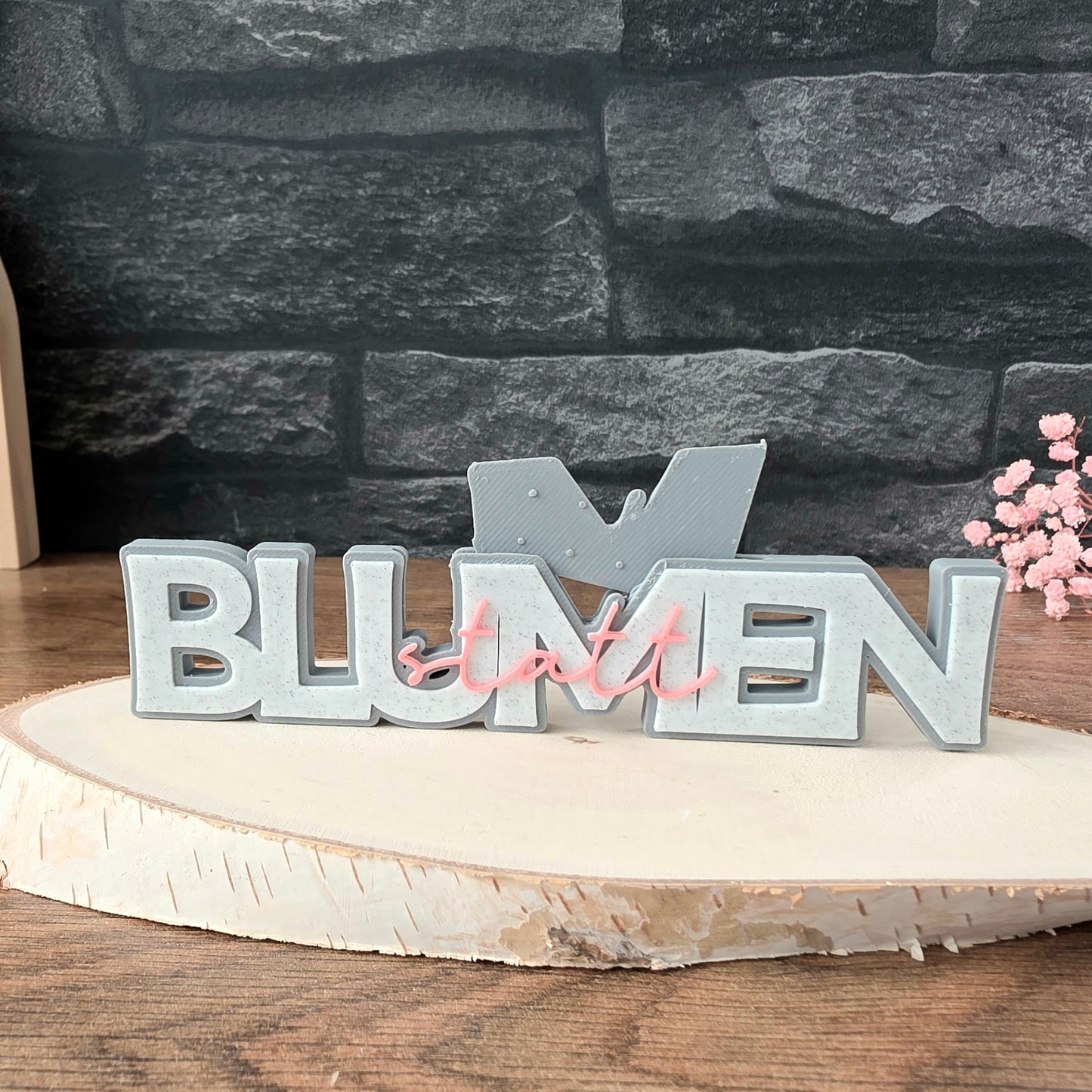 "statt BLUMEN" - 3D Schrift [Druckdatei]