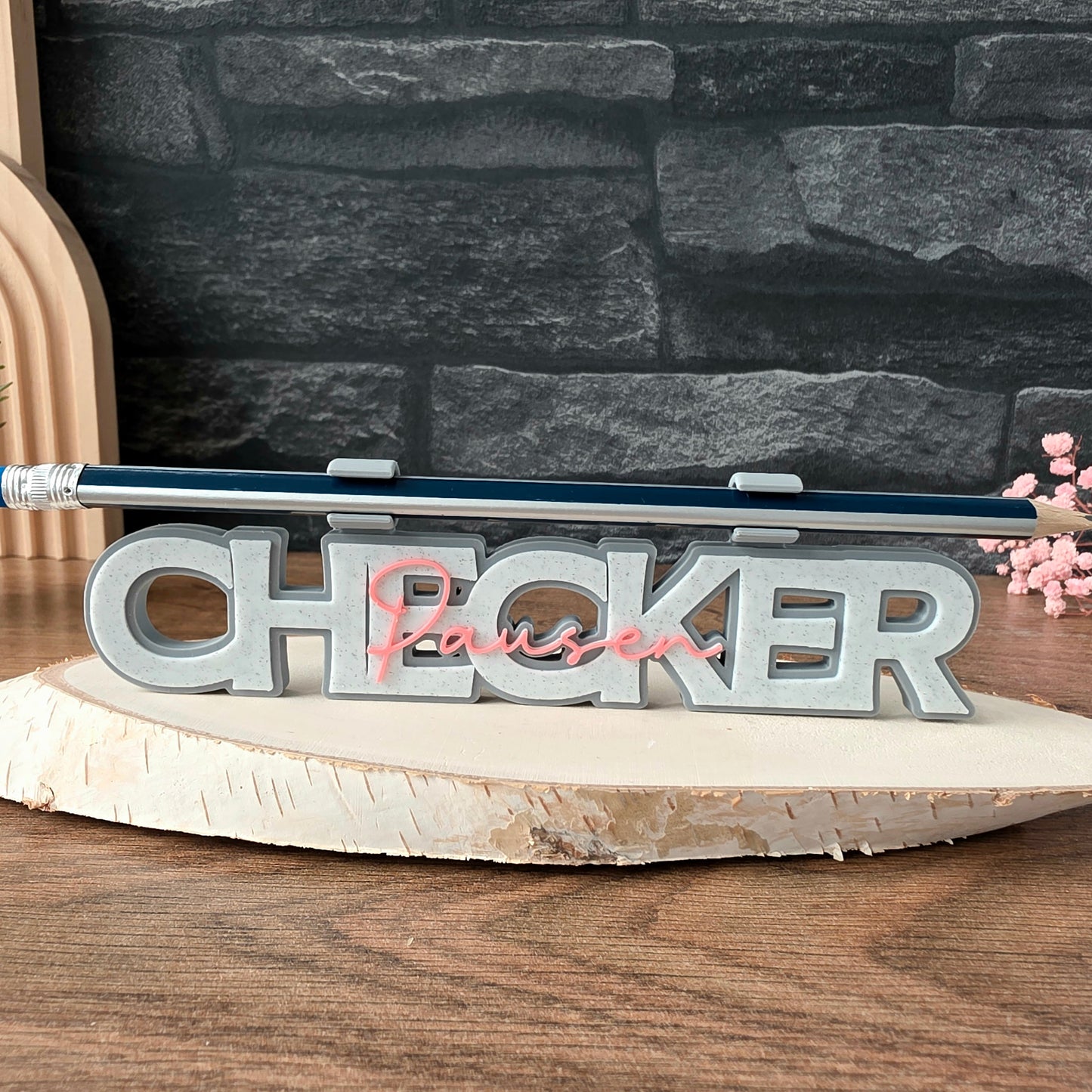 "Pausen CHECKER" - 3D Schrift [Druckdatei]